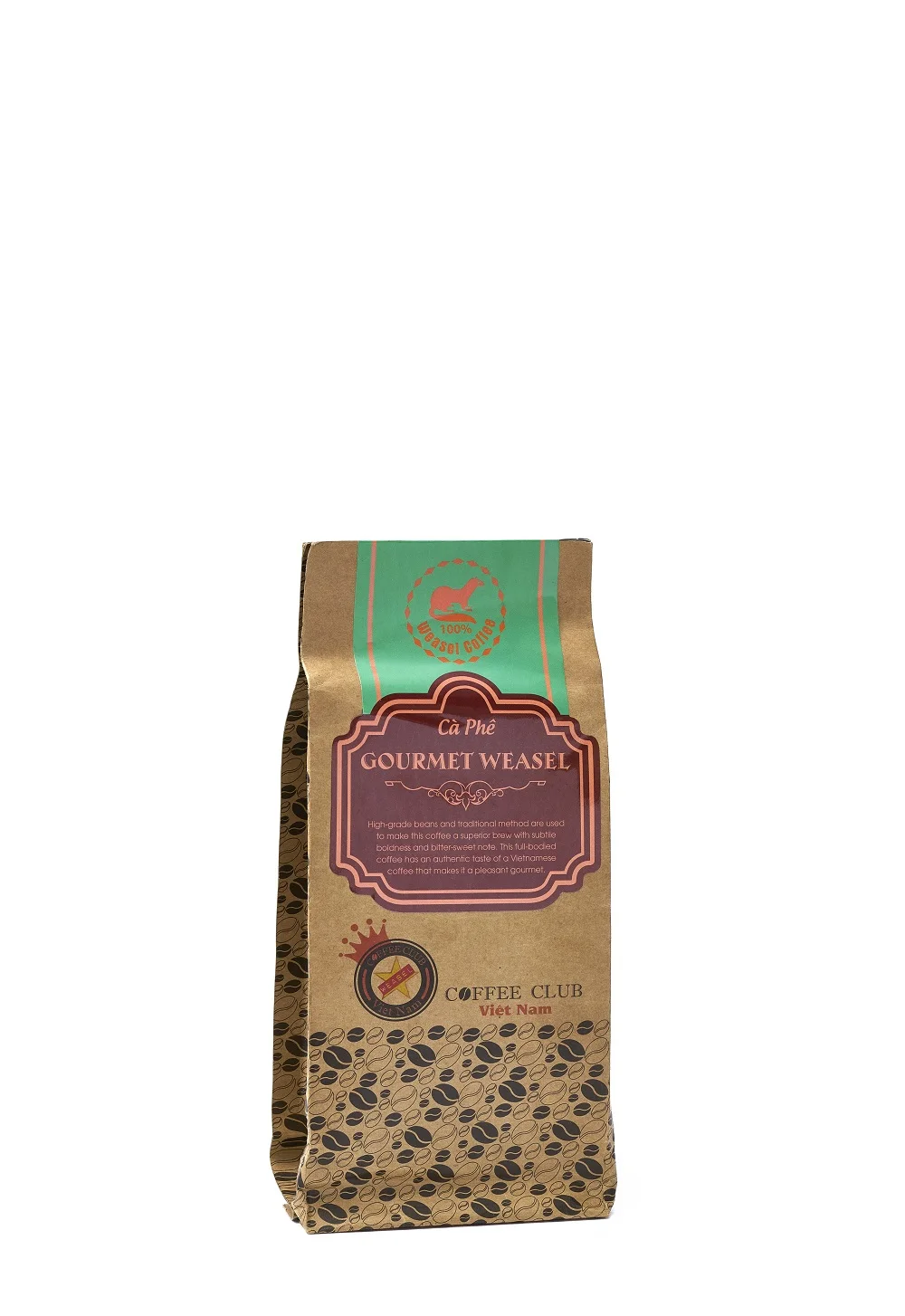High Quality Robusta Double Roast Powder Vietnam Civet Coffee Kopi Luwak Weasel Coffee Free Roam Weasel 200g Ground Coffee