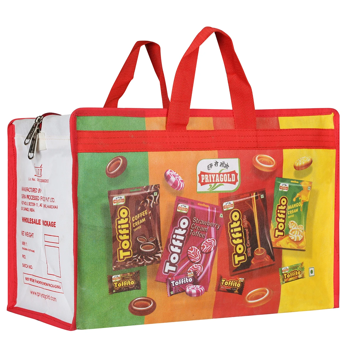 Giveaway Durable Customized Reusable Waterproof Laminated Non Woven FMCG Candy Promotional Bags With Logo Large