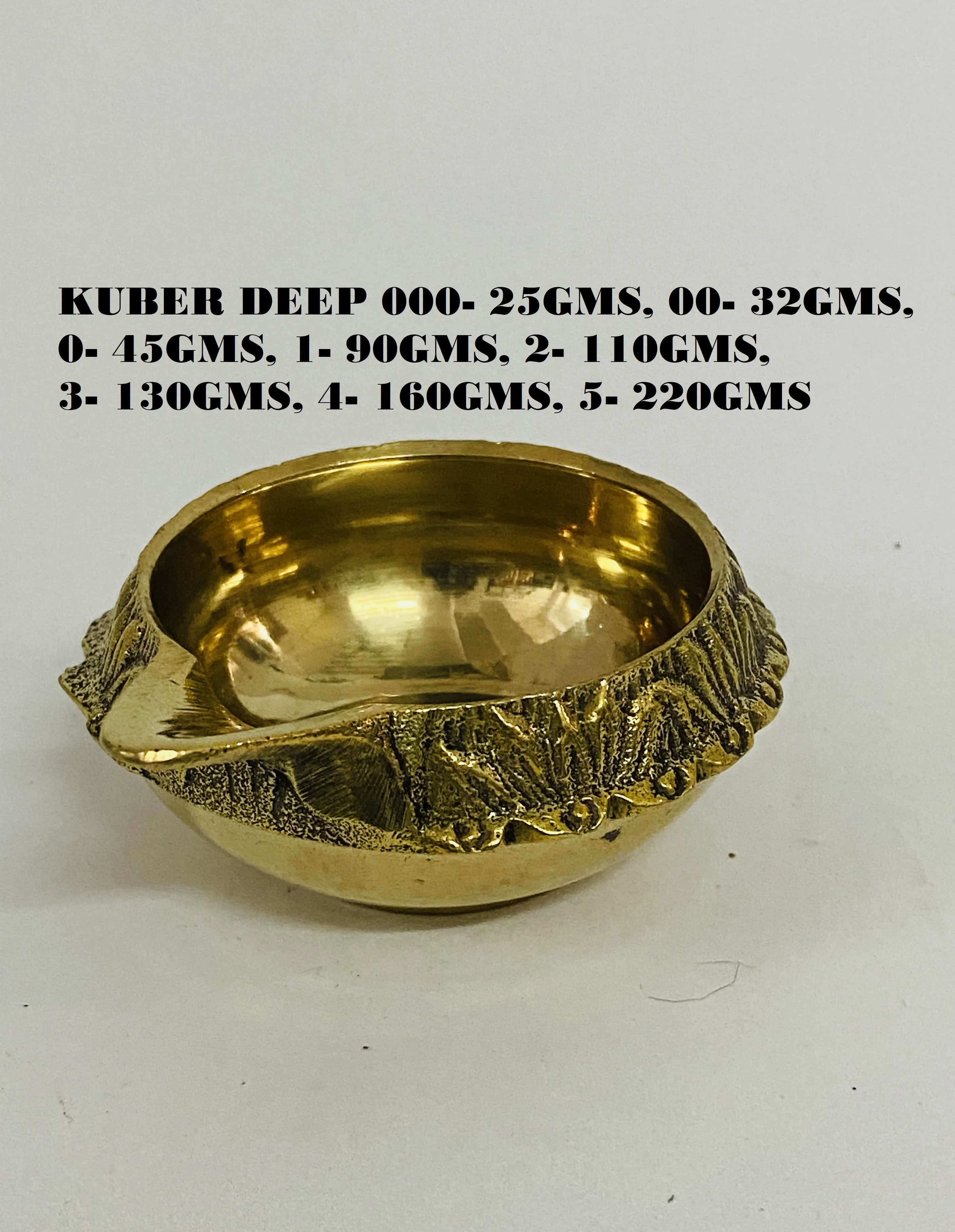 Indian Puja Brass Oil Lamp Golden Diya Lamp Engraved Design Dia - 2.5 Inch for diwali house mandir traditional at best price