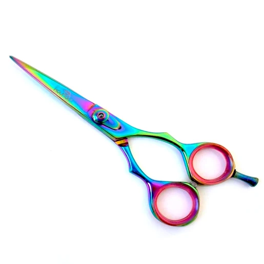 Professional Salon Shears Hair cutting Hairdressing Scissors Yellow Purple Color Coated Japanese Stainless Steel 420
