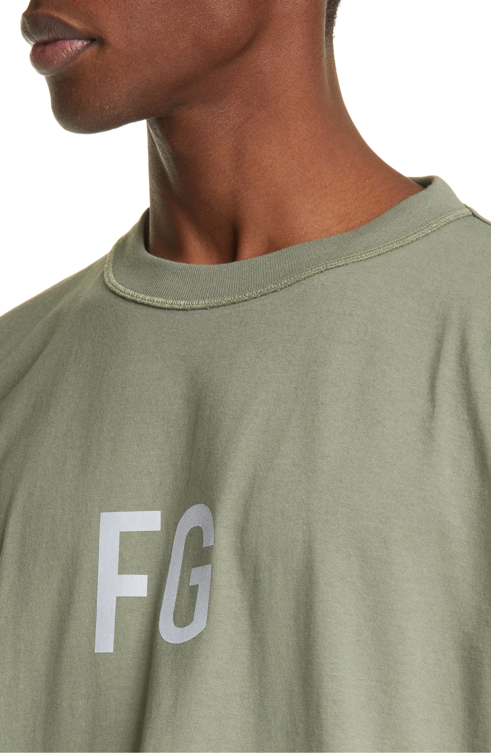 MGOO Combed Cotton Custom Printed Drop Shoulder Oversized Tee Reflective Logo T Shirt