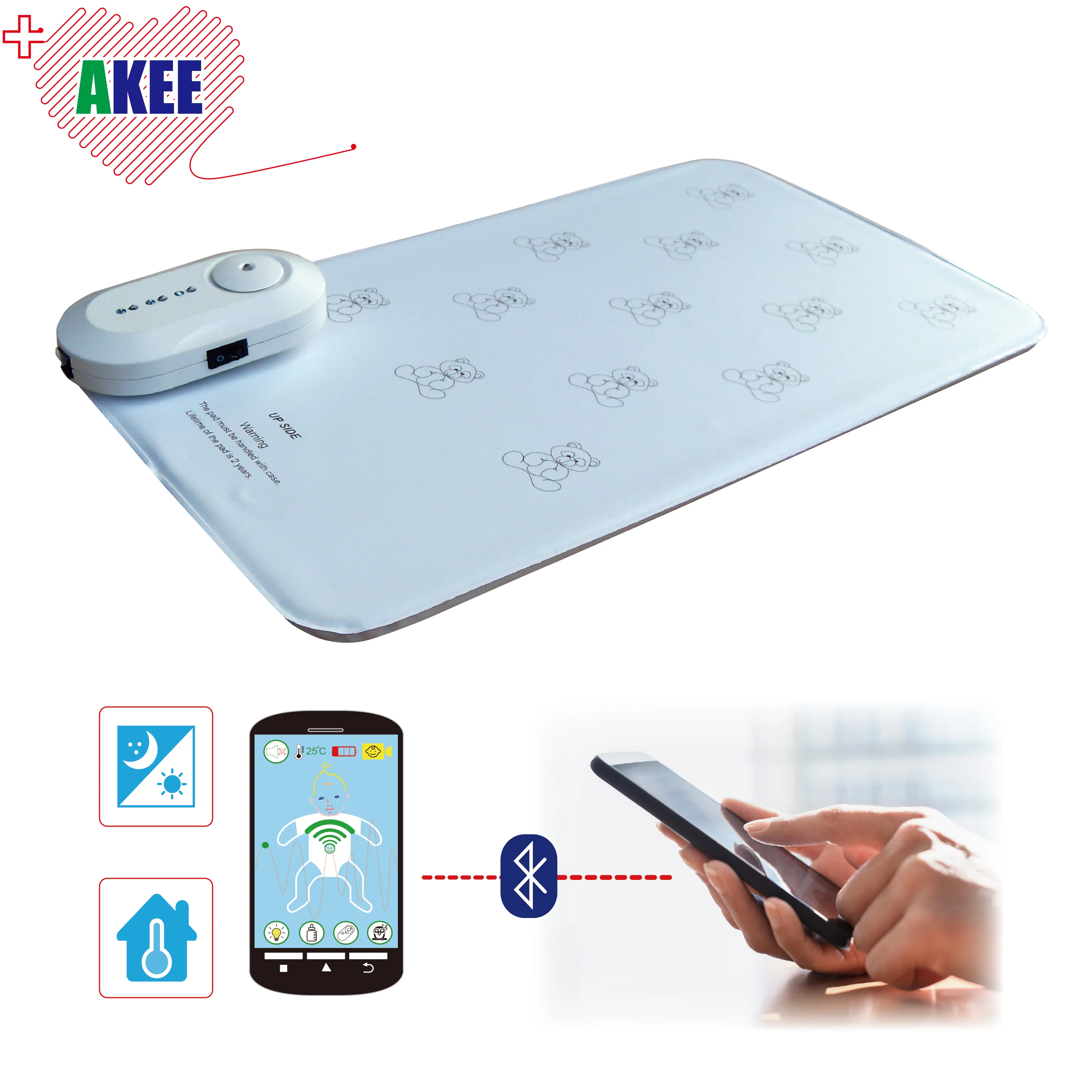 Детский монитор для безопасного сна и дыхания, большой размер, без сенсорного экрана, датчик обнаружения ребенка, смартфон, мониторинг синхронизации