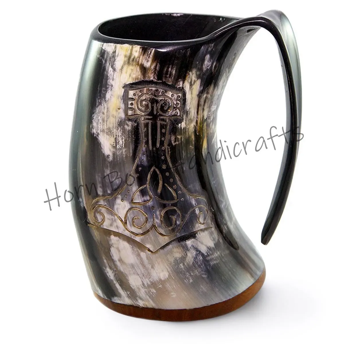 100% Natural Handmade Buffalo Horn Mug /Viking Drinking Mugs/ Beer Drinking Horn Mug Water Buffalo Leakage Proof Horn Tankard