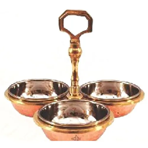 Подающая миска для еды Karahi из меди миски нержавеющей стали с твердой латунной ручкой аксессуары индийских блюд