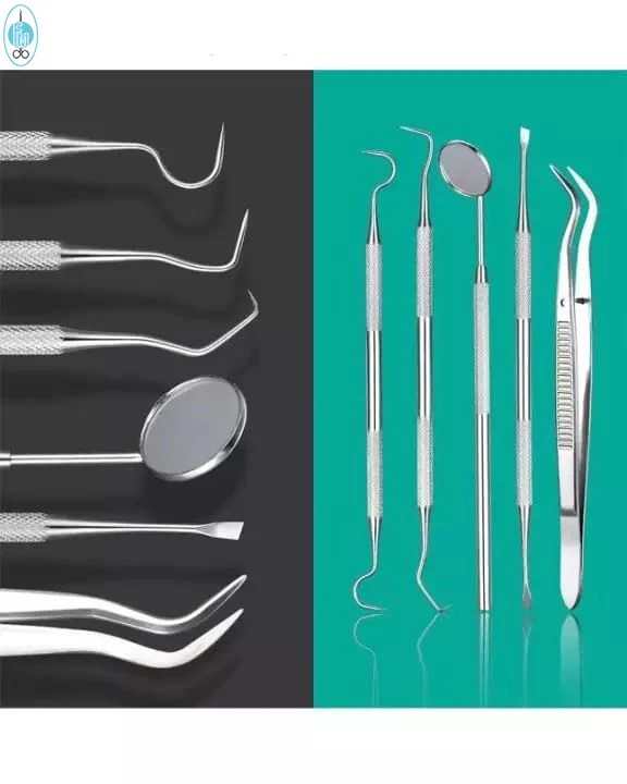 Dental Kit Teeth Whitening Mirror Scaler Tweezers Dentist Basic Examination Set 5pcs