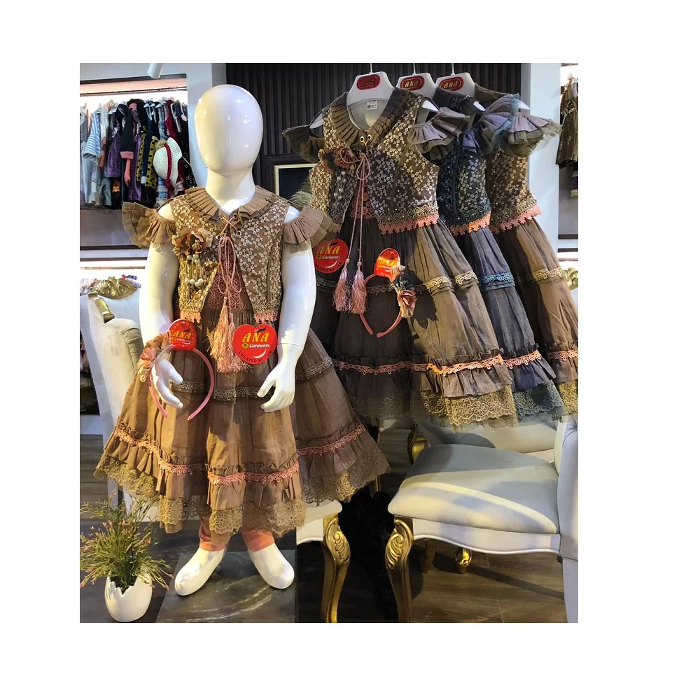 amazing design new style fancy design dress chicken koti frock with fancy hairband