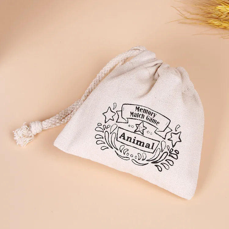 Custom logo cotton canvas makeup bag letter Pro service and quality cotton storage bags cotton packing bags