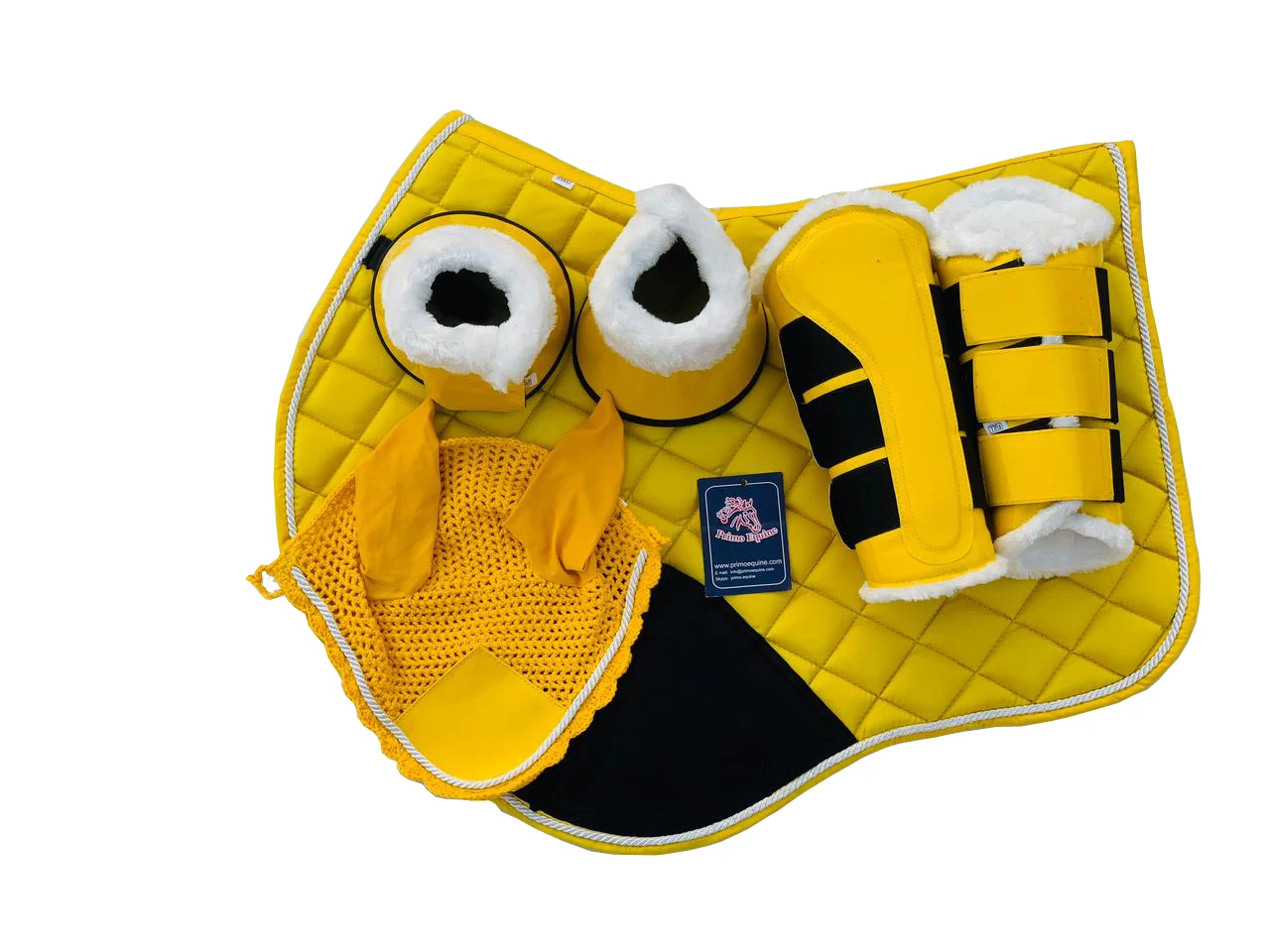 Wholesale Customizable Cotton Horse Riding Saddle Pad Set with Ear Net and Boots Matching Colors