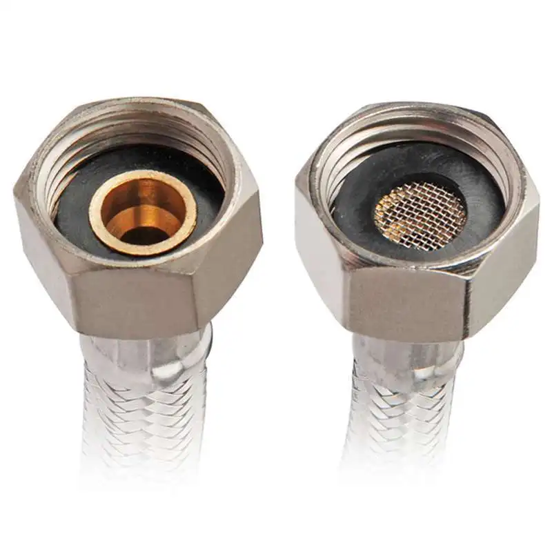 
Double headed Mixed silk Metal and nylon Flexible hose good quality copper inset 