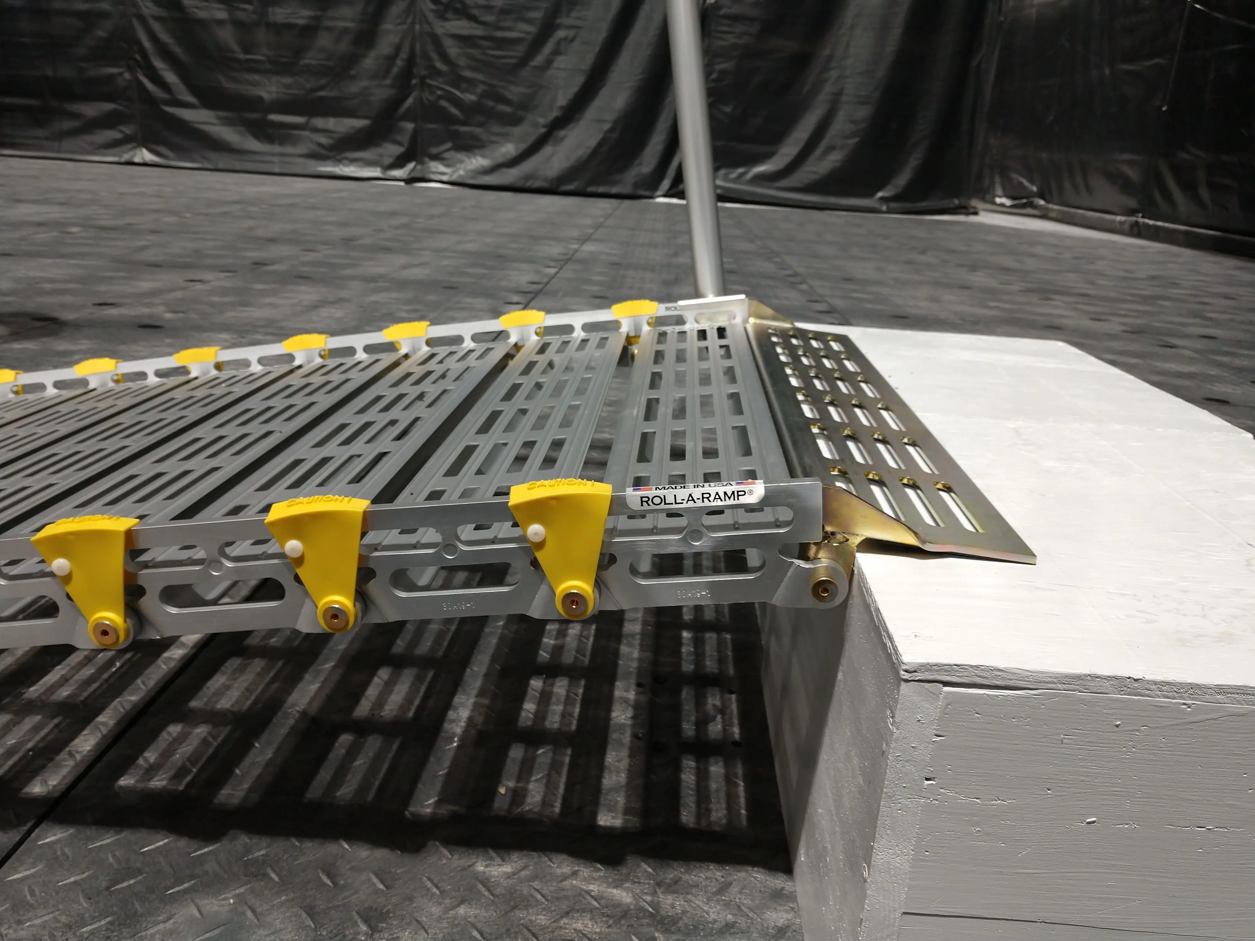 Revolutionary New Version Roll-A-Ramp Modular Ramp System 30 Inch Wide Two Sides Handrail Straight-End Structurally Strong