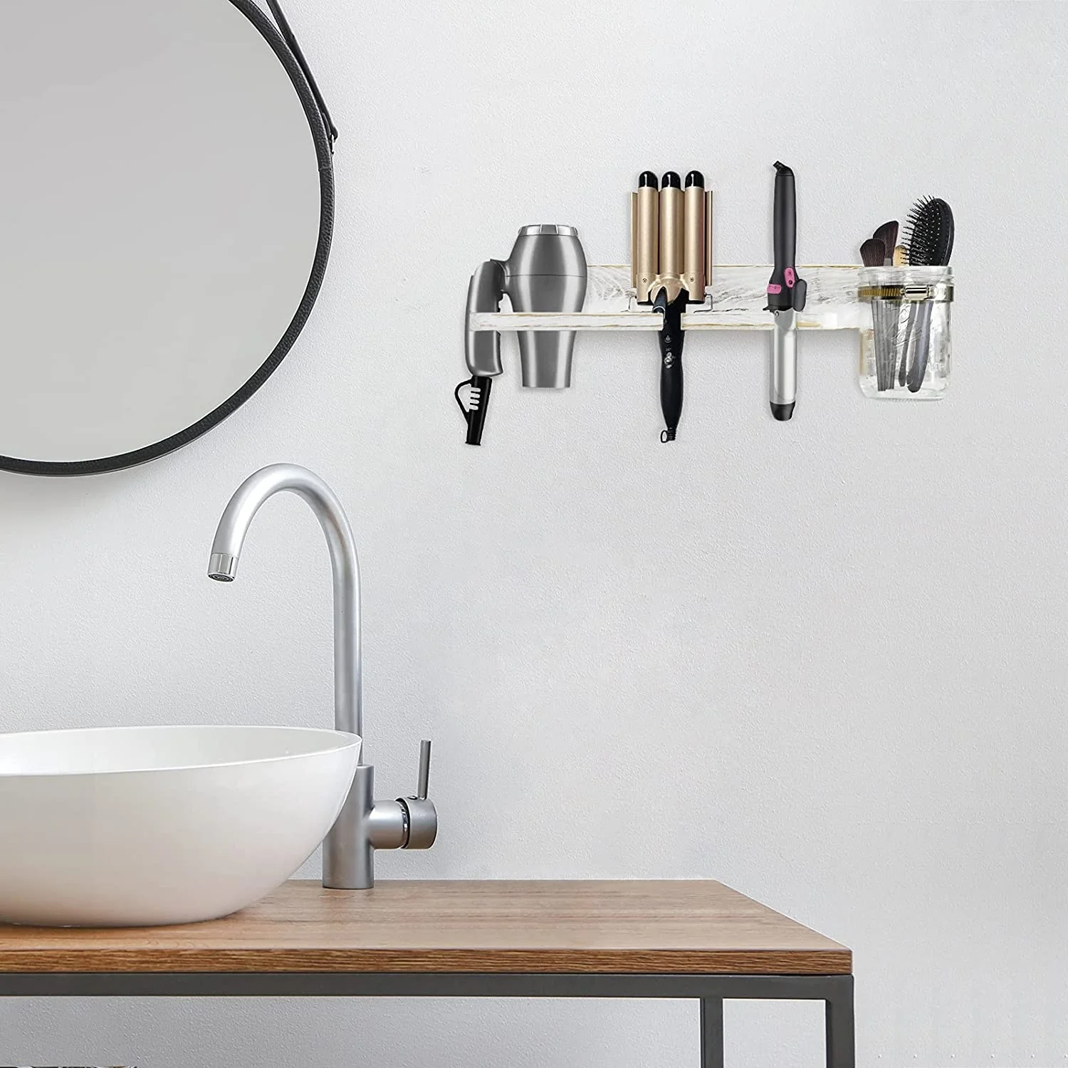 Настенный держатель для ключей в рустикальном стиле с почтовой полкой, декоративный деревянный органайзер для электронной почты с 3 двойными крючками для ключей, деревянный подвесной сортировщик