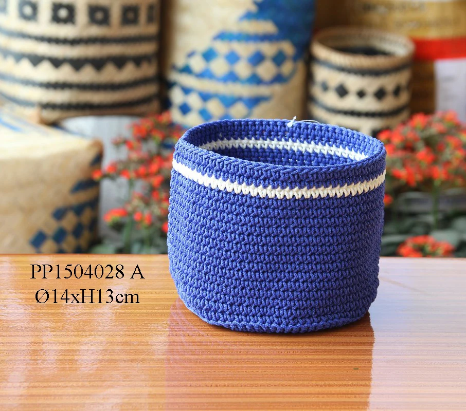 Wool Polypropylene Yarn Crochet Handmade Storage basket From Vietnam Yarns Knitting Crochet Hand For Decoration