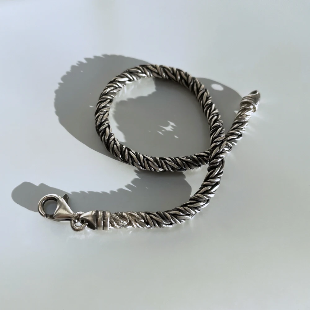 
 925 итальянский Браслет из чистого серебра, настоящие украшения в стиле хип-хоп  