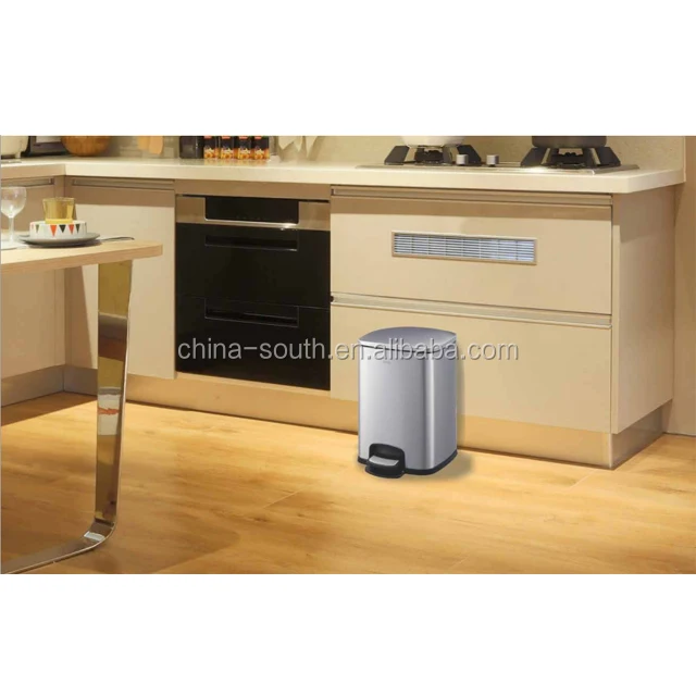 GNF hot selling office 25L foot pedal bin kitchen waste bin stainless steel 430 garbage cans for home