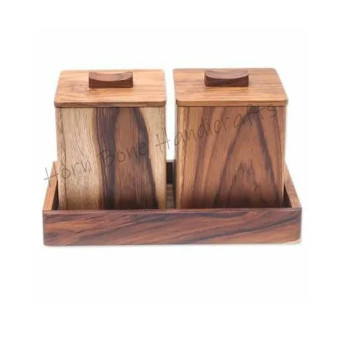 Hot Selling Indian Handmade Acacia Wood Dry Fruits Box Storage Box for Multi Purpose Use Handcrafted Wooden Dry Fruit & Nut Box