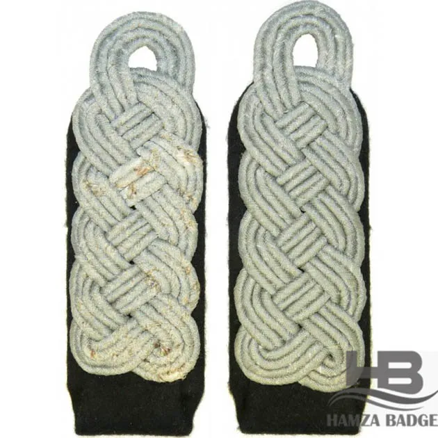 Pair of Braided Silver Cord Epaulettes, Uniform Accessories Security Officers Epaulettes cord