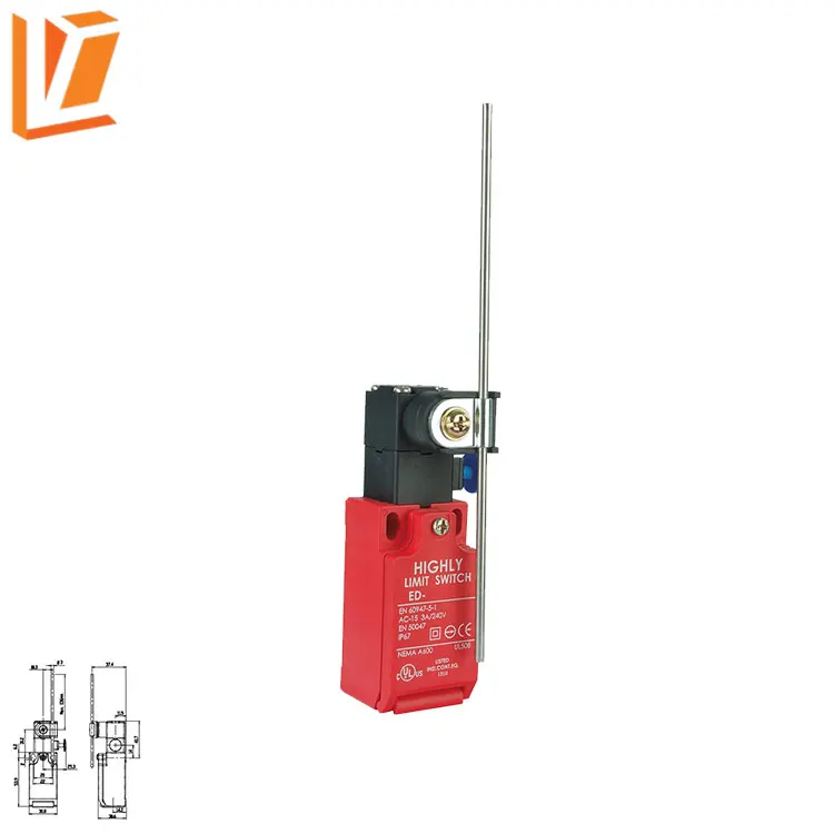 EDR-1-3-22 moving machines Adjustable roller arm type TUVUL RoHS CE Safety Door Limit Switch