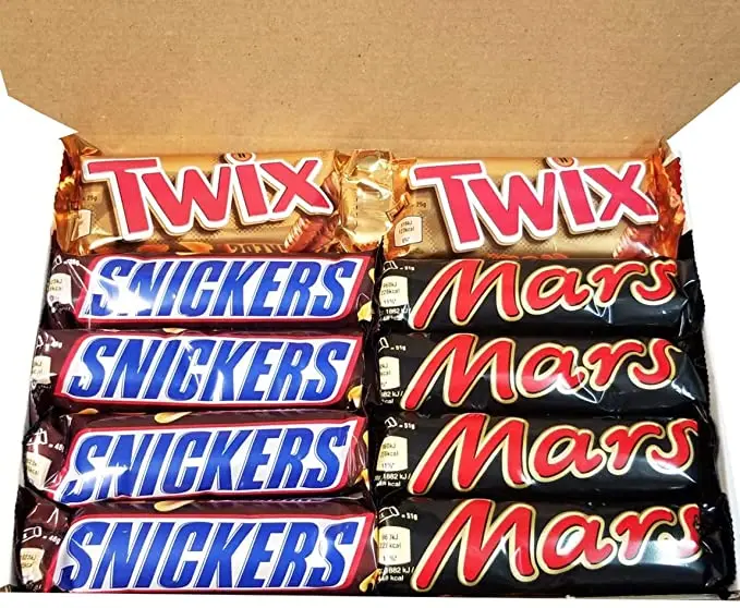 Mars Chocolate Bars , M&Ms , Snickers, Twix, Bounty