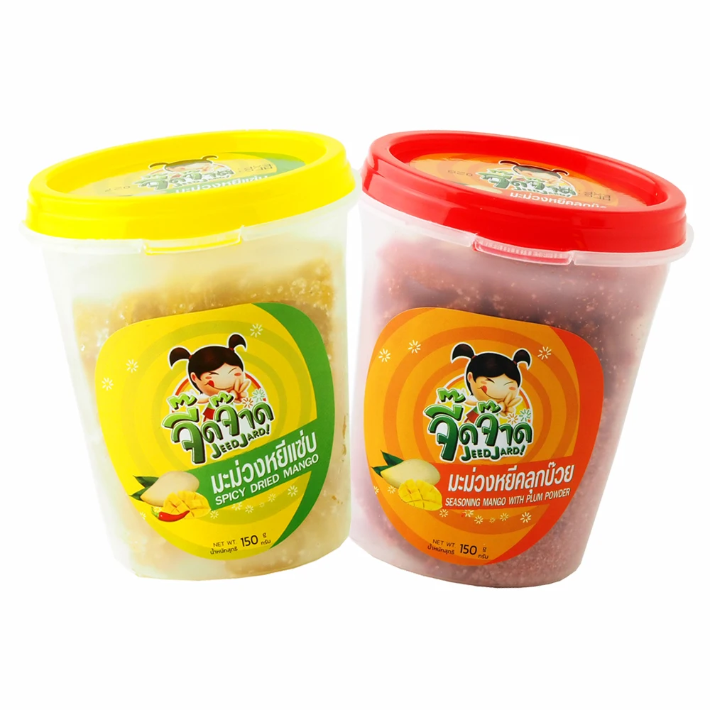 JeedJard халяльный продукт, пряные сладости, сахар, мягкая сушеная целлюлоза манго, фруктовые ломтики, тайская банка, упаковка 150 г