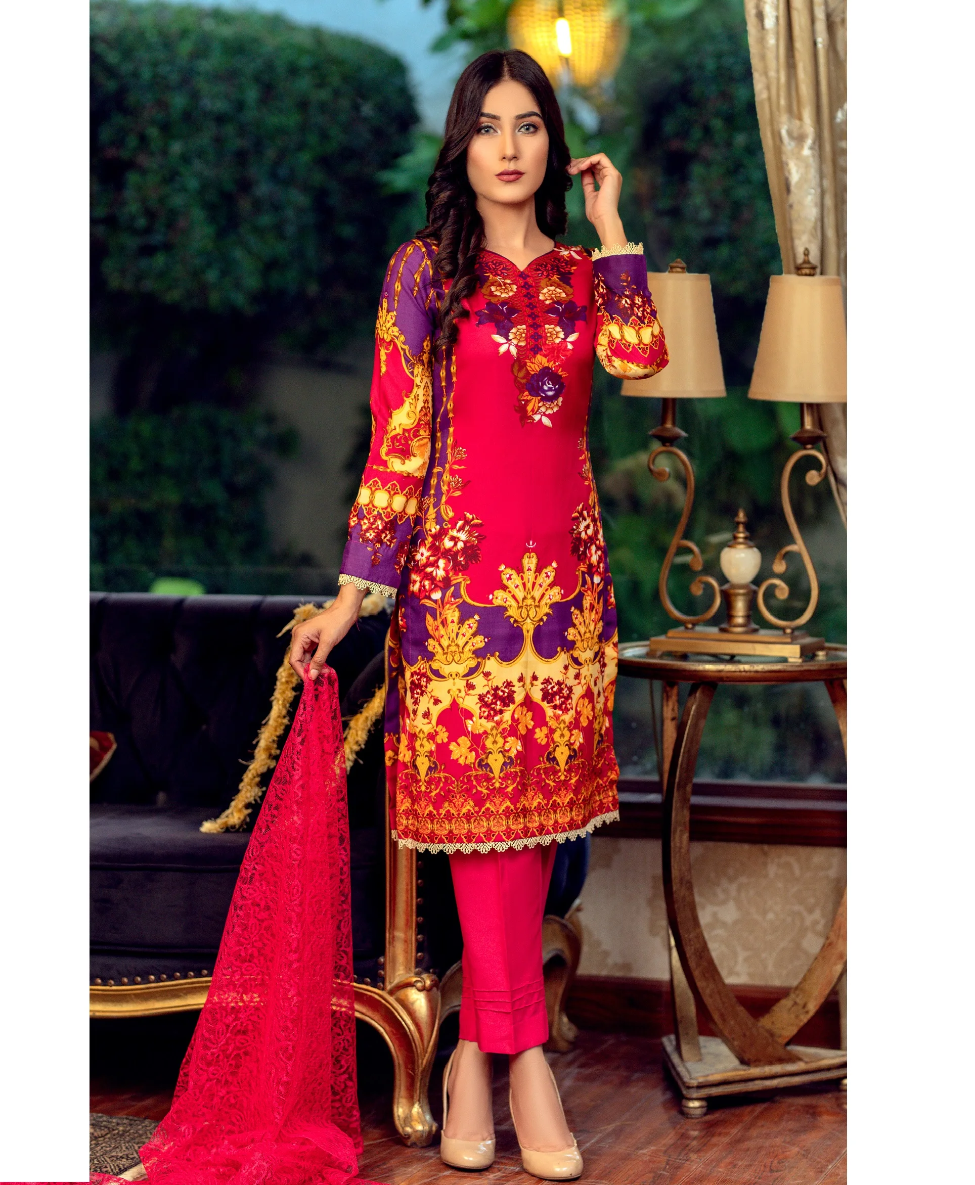 High Quality Ladies 3 piece Shirt Dupatta Trouser Unstitched formal suit 1 X16  Premium Quality Packaging VOL 16