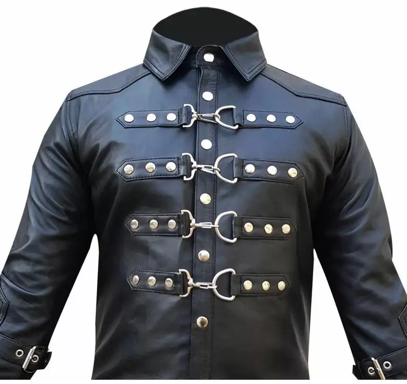 Высокое качество лучшая оптовая цена кожаная рубашка для гомосексуалистов изготовленная крыльями трейдеров