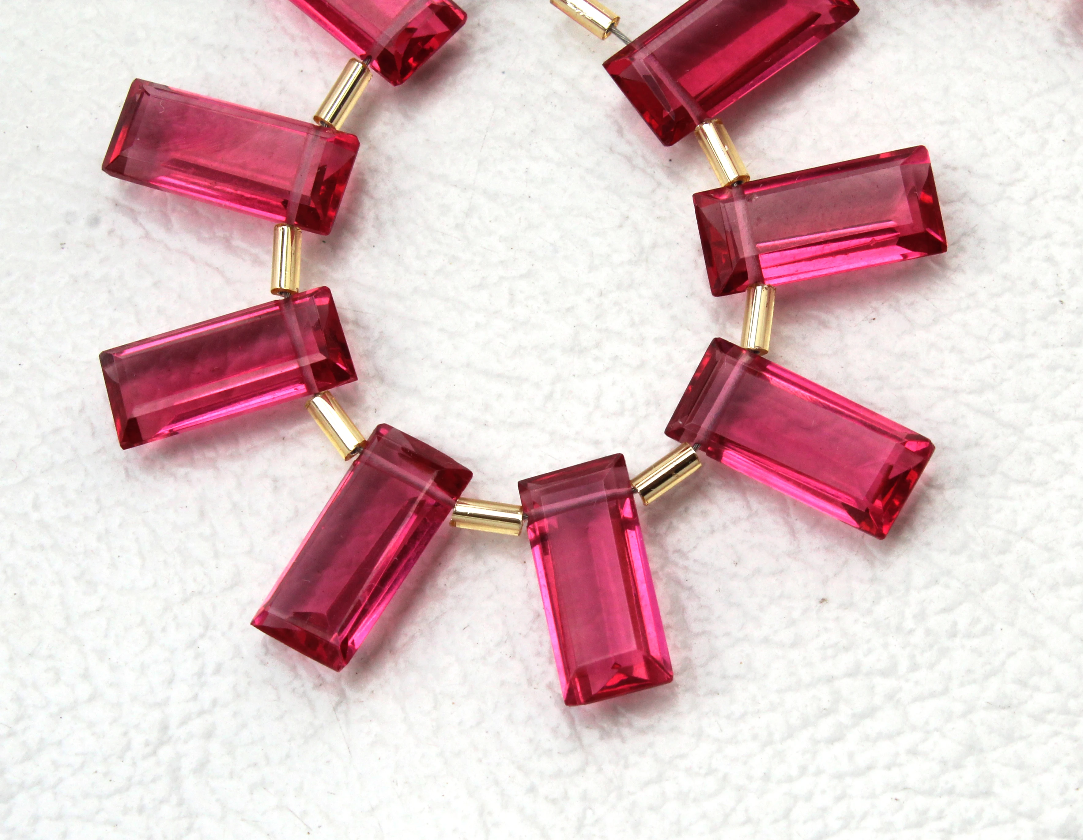 Ruby Lite Quartz Baguette shape gemstone hand polished Gems Top drilled Gemstones ruby lite for jewelry Size 5x15 MM