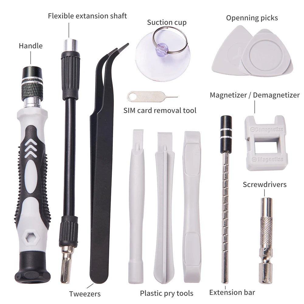 135 in 1 Multifunction Precision Screwdriver Set with Adjustable Extension Rod, Tweezers Tool Set