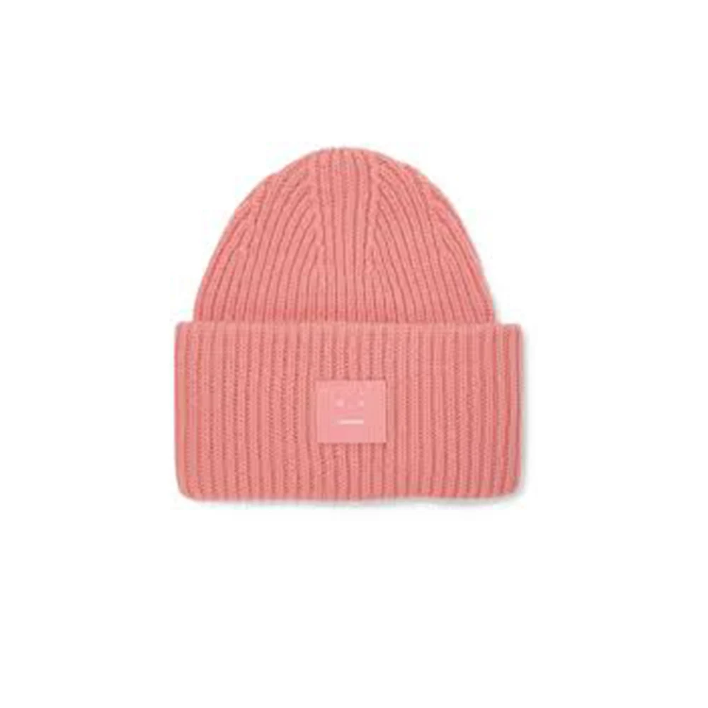 Wholesale Unisex Ribbed Custom Beanies In Cuffed Wool Style Woolen Beanies In Pink Color With Custom Label For Sale