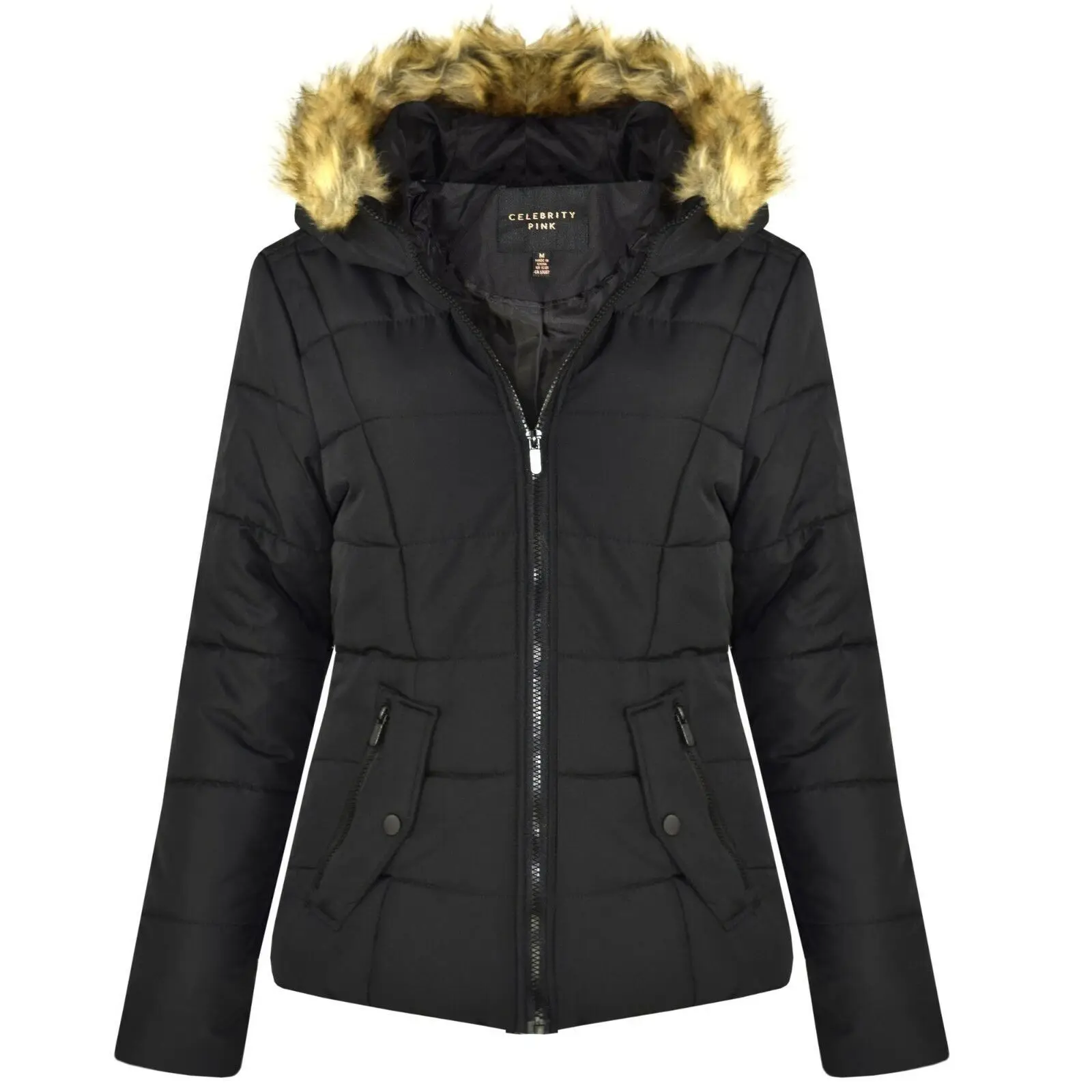 Womens Ladies Quilted Designer Padded Bubble Fur Hooded Puffer Coat Jacket puffer jacket women