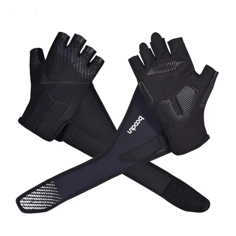 
Boodun fashion Custom half finger exercise body building fitness custom gym weight lifting gloves 