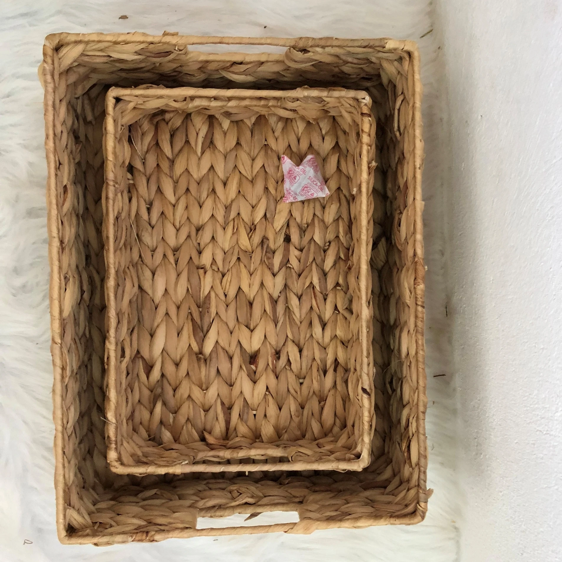 2021 Hyacinth Basket Set 2 Pcs Hand woven Storage Basket Eco friendly Hyacinth Storarage Basket for Home Decor OEM ODM