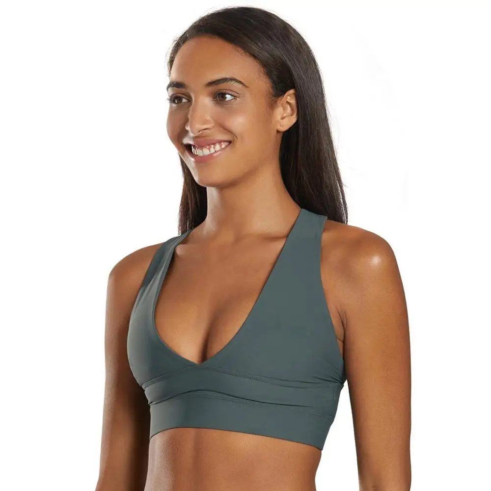 OEM Women Fashion Fitness Gathered Bra Yoga Sports street wear plain gym wear casual sports Bra With Custom LOGO