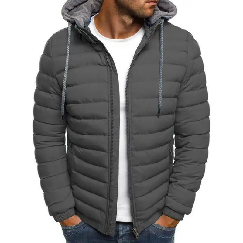 Men Padded Puffer Bubble Coat Warmer Jacket Zip Up Hooded Quilted Outwear Casual bubble jacket 2020