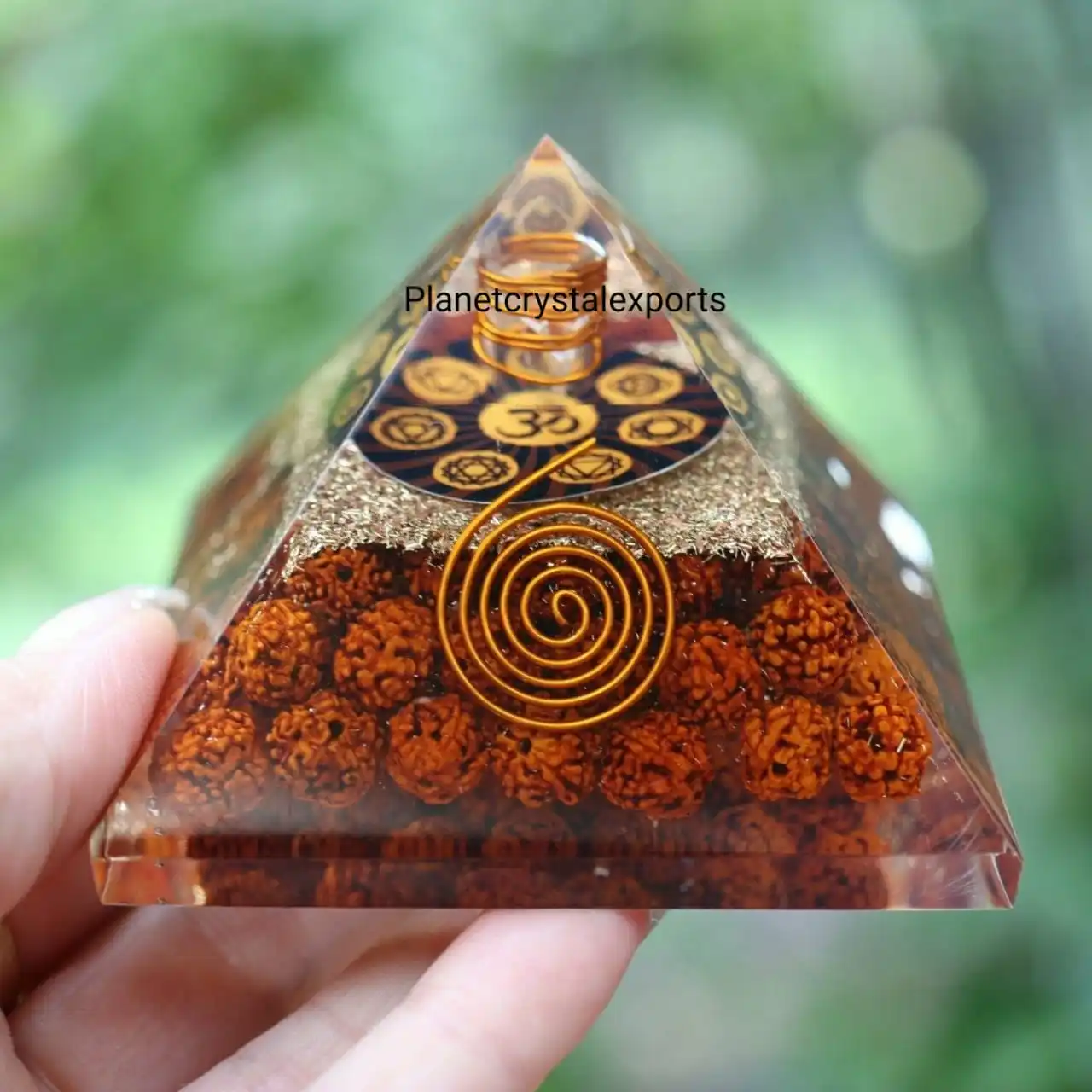 Handmade Orgonite pyramid Rudraksha Beads Orgone Energy Healing Orgonite Pyramid Buy From PLANET CRYSTAL EX