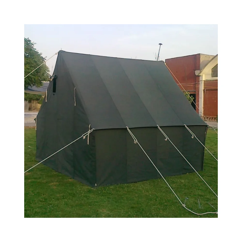 OEM 2024 Outdoor Camping Waxed Waterproof Green Canvas Individual Tent 2.7m x 2.7m Scout Camping Tent High Quality Winter Tent