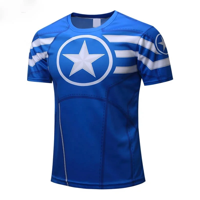 Men Casual T-shirt 100% Polyester Sublimation 3D Printed Marvel Hero T Shirts All Over Sublimated Tshirt