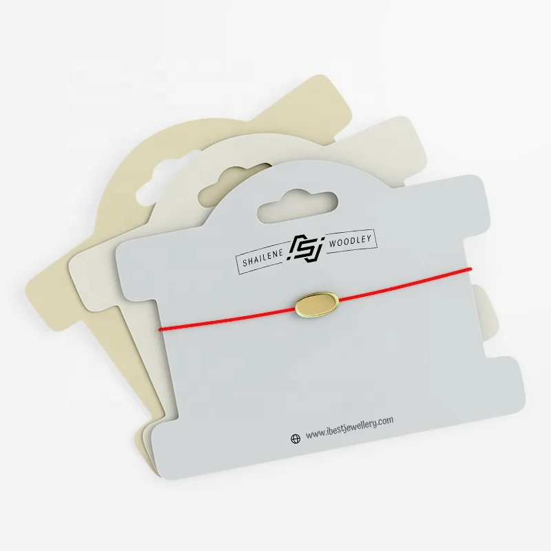 Butterfly Black Hang Jewelry Custom Wish Message Pink Wristlet Paper Display Holder Bracelet Card Packaging