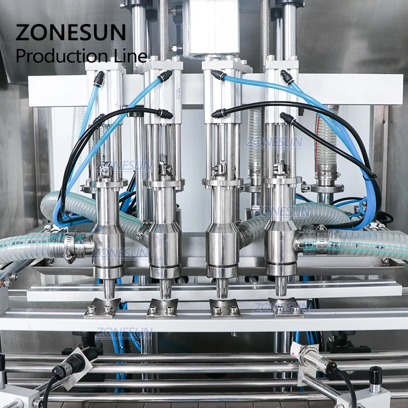 ZONESUN Jar Honey Hand Cream Lotion Liquid Automatic Juice Water Bottle Filling Capping And Labeling Machine Filling Line