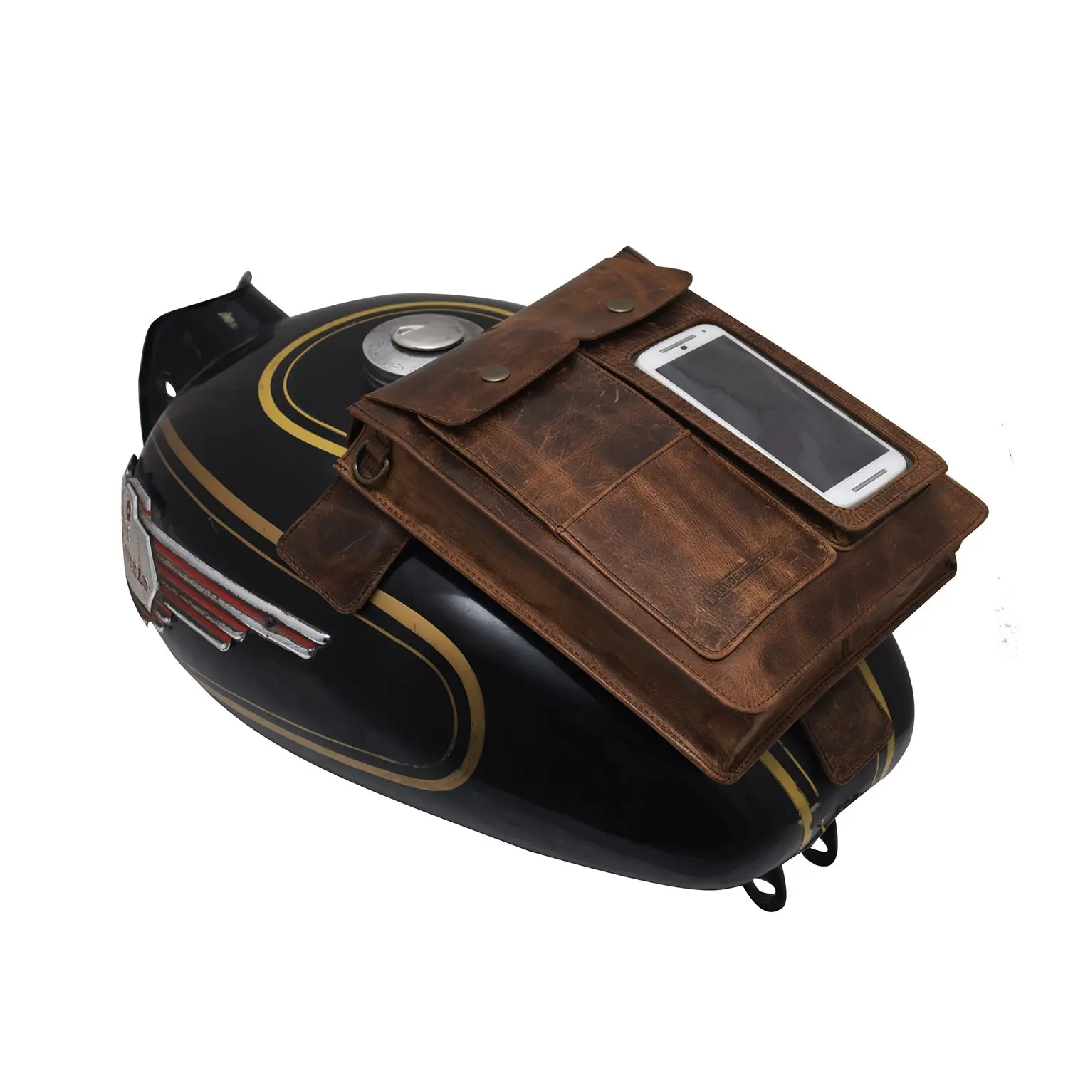 Сумка для мотоцикла из натуральной коровьей кожи с магнитным креплением упакованная в картонные коробки