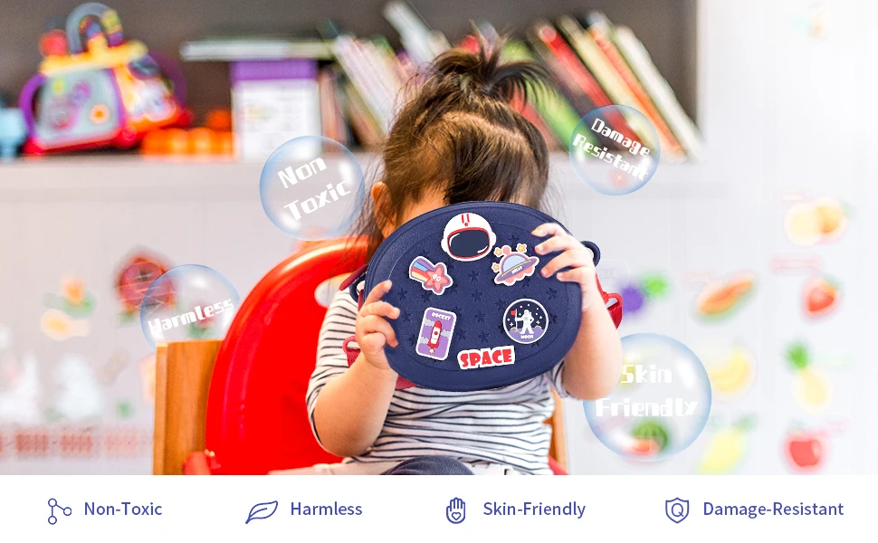 YUNTAB Kids Toddler Purse, with DIY Cartoon Buckles, Easy Clean Lightweight, Kindergarten Preschool Age 2 3 4 5 6 7 8