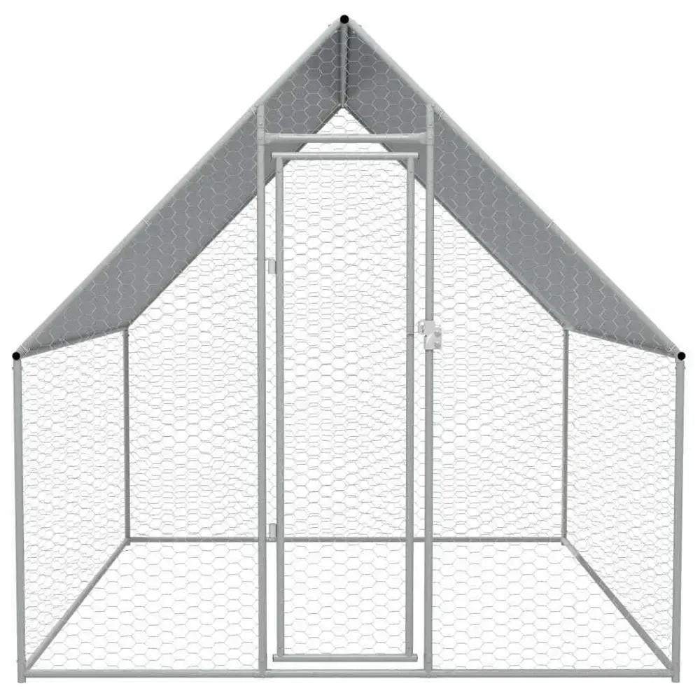 3M x 2M Walk in Run Cage Coop for Poultry Cat Rabbit with no Gap Metal Door Free Rabbit Roof Cover