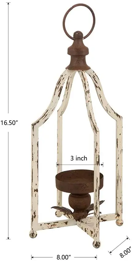 White Metal Lanterns Decorative Hanging Candle Lanterns