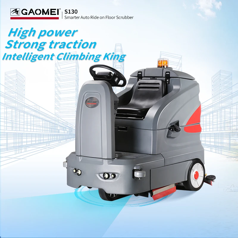 GM130 floor scrubber machine , ride on strong vacuum cleaner with ECO mode , best quality electric floor scrubber dryer