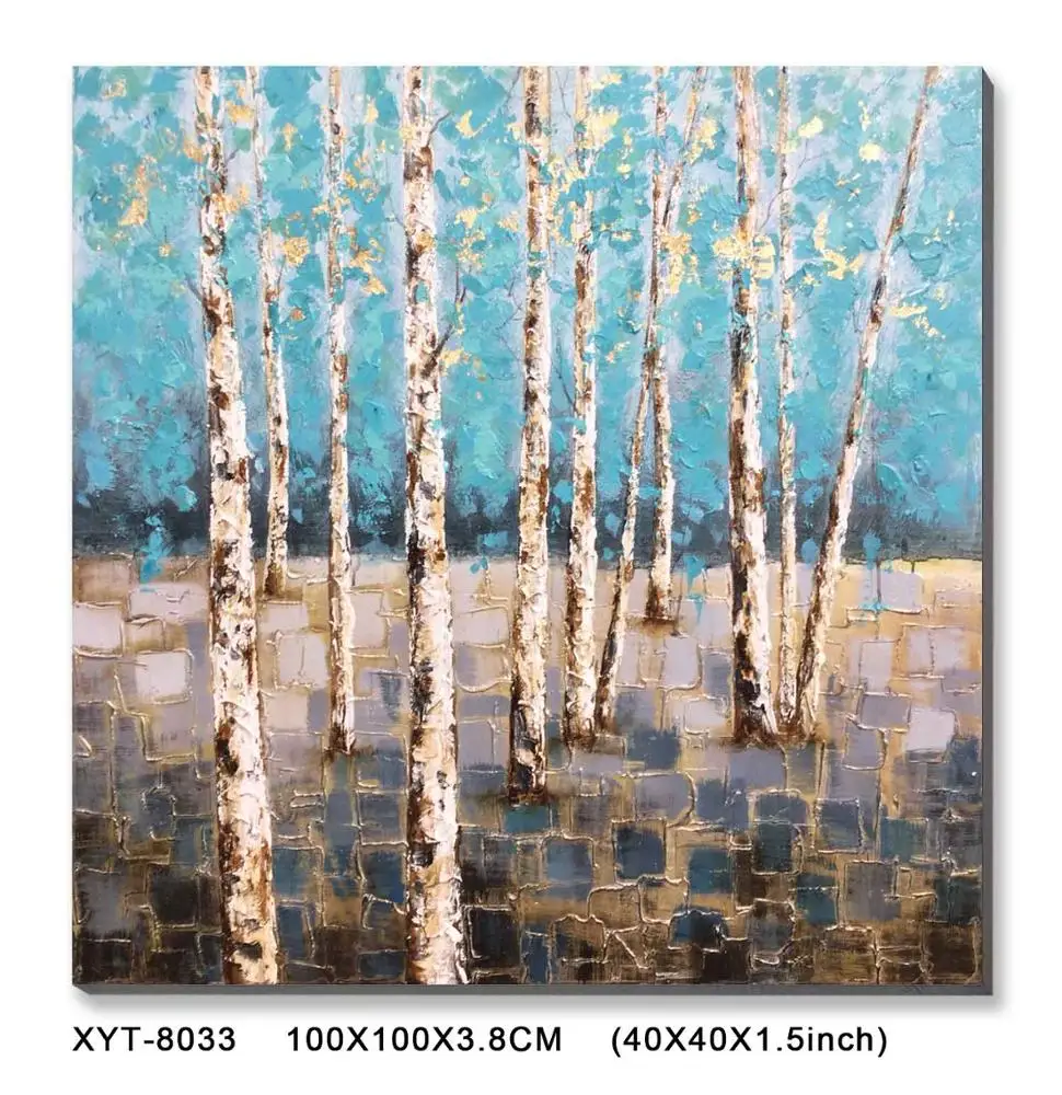Modern Customize Tree Forest Landscapes Canvas Handmade oilpaint Oil Paintings Wall art Factory