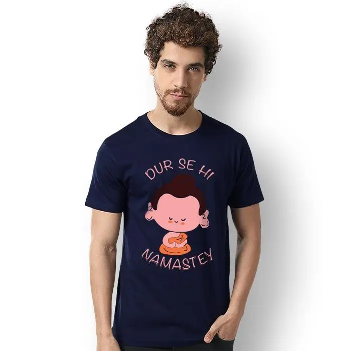 OEM Custom logo high quality silk screen printed t shirts for men women and unisex manufacturer supplier from india