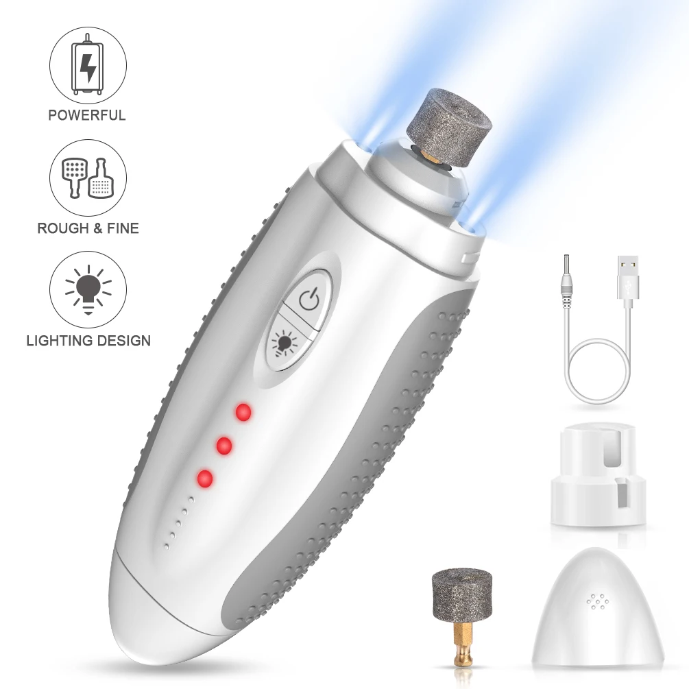 
BPA free rechargeable dog nail grinder 3 ports 3 levels pet nail trimmer for small medium large dogs cats 