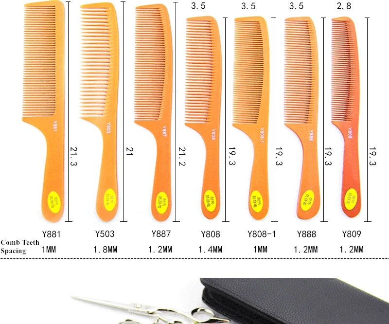 Private Label Logo Ultrathin 3mm Handle Bakelite Anti-static Hair Cutting Hairdressing Comb Barber Tooth Travel Hair Comb