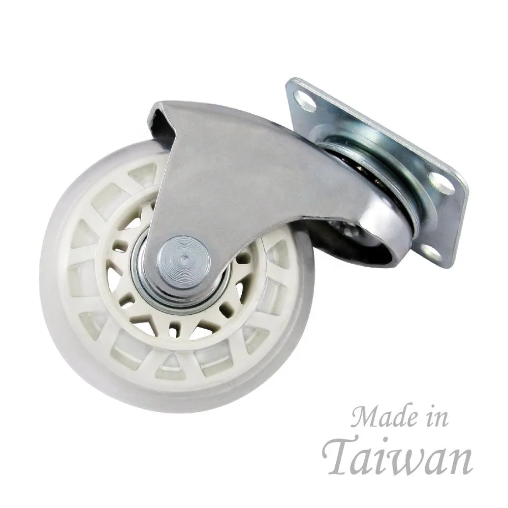  CCE 2.5 Inch Swivel Top Plate PVC Casters For Furniture Hardwood