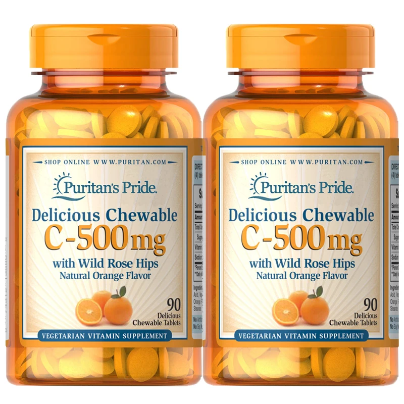 Wholesale Puritans Pride Chewable Vitamin C-500 mg with Rose Hips Delicious Chewable  Boost Immune System Supplement Made in USA