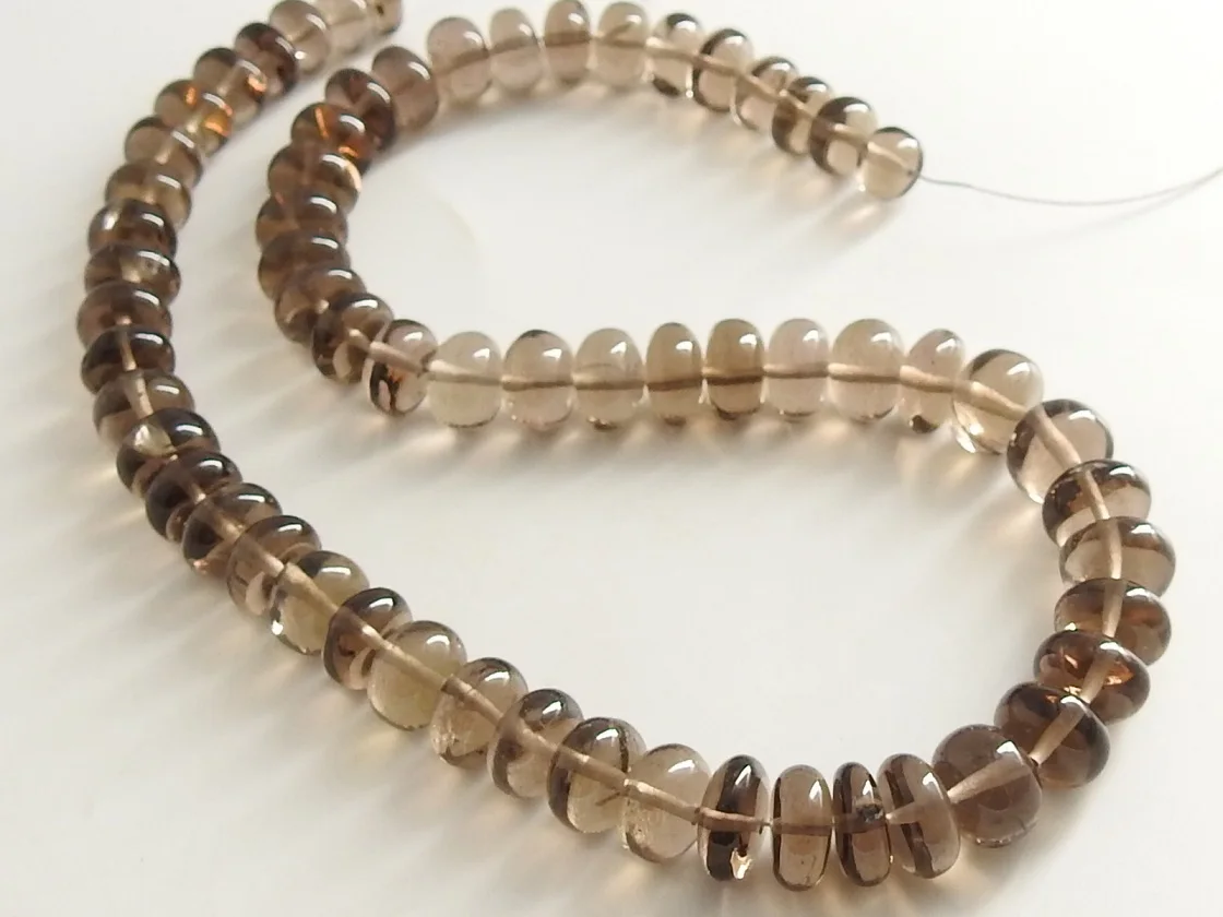 100%Natural Smoky Quartz Smooth Roundel Beads,Handmade,Loose Stone,Gemstone For Jewelry Wholesale Price New Arrival